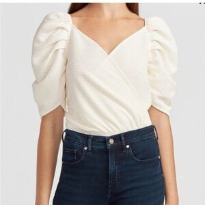 Express puff sleeves bodysuit Ivory Fairy Hyperfeminine Castlecore Size Small